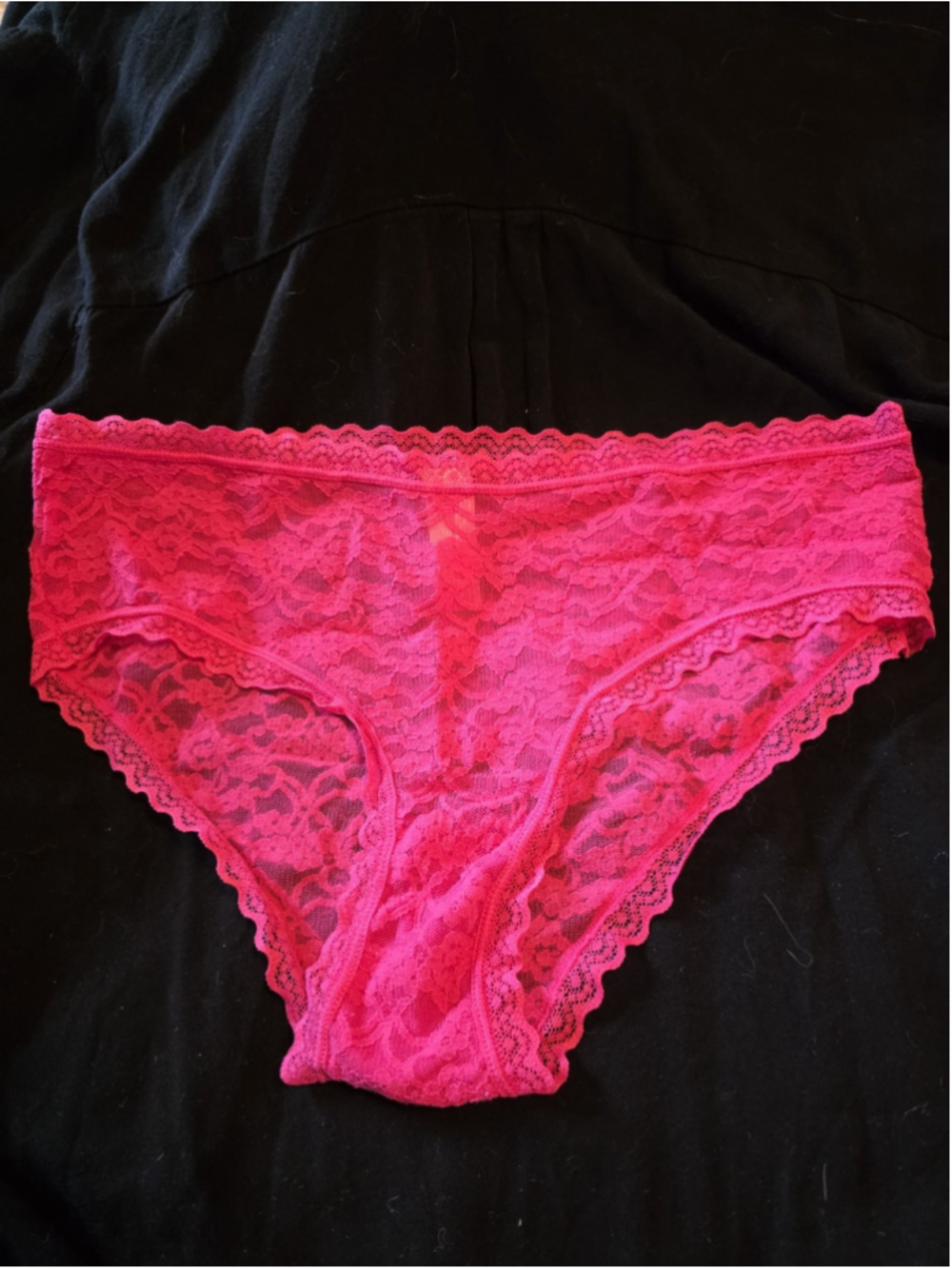 No Boundaries L Micro Lace Hipster Panties Large Pink Lace NWOT